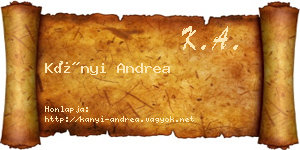 Kányi Andrea névjegykártya